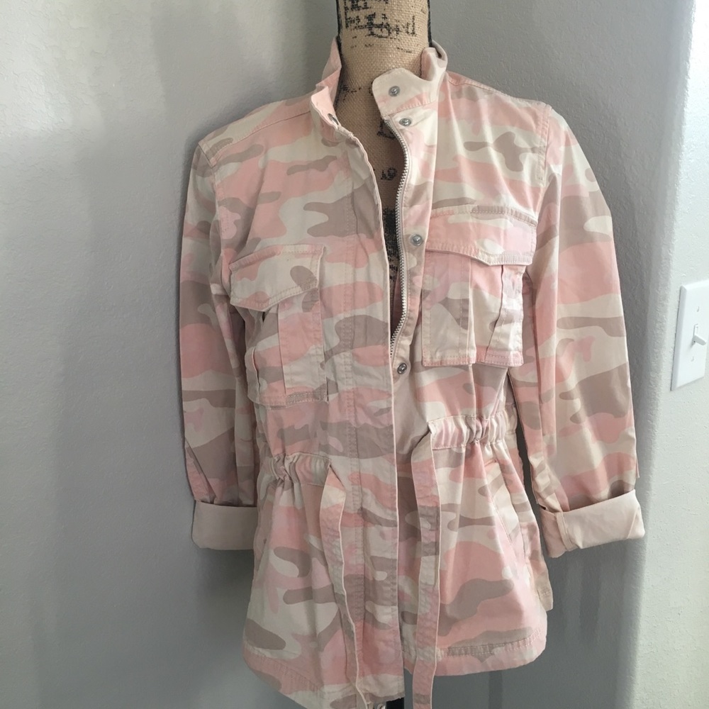 Gap pink camp print jacket NWT